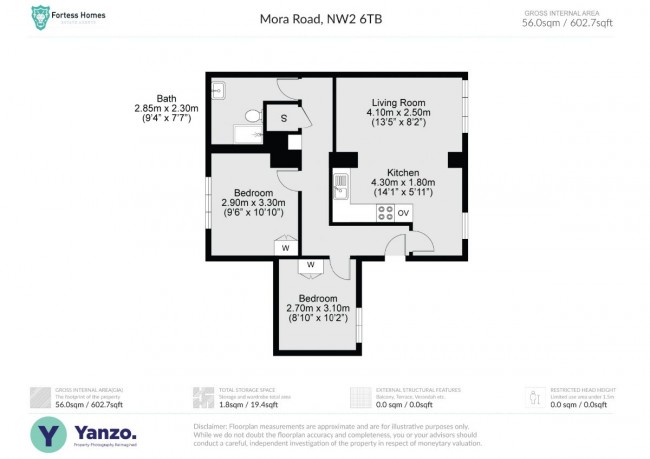 Floorplan for Mora Road, London