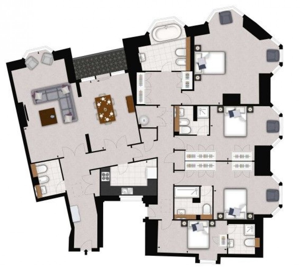 Floorplan for Strathmore Court,  Park Road, London