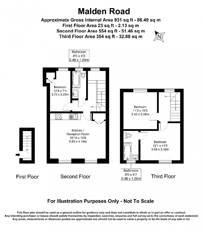 Floorplan for Malden Road, London