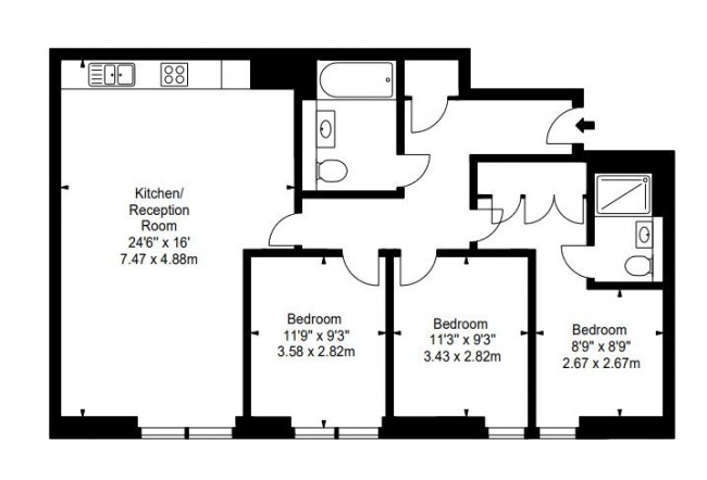 Floorplan for Merchant Square East, London