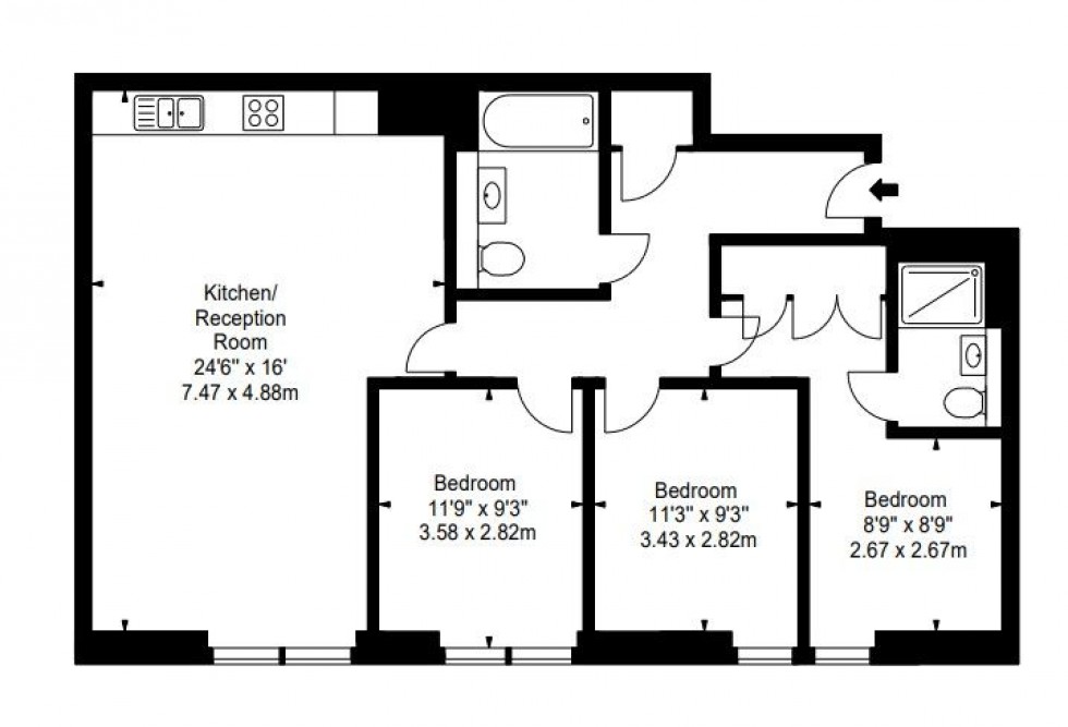 Floorplan for Merchant Square East, London