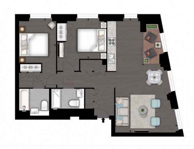 Floorplan for Thornes House,  Charles Clowes Walk, London