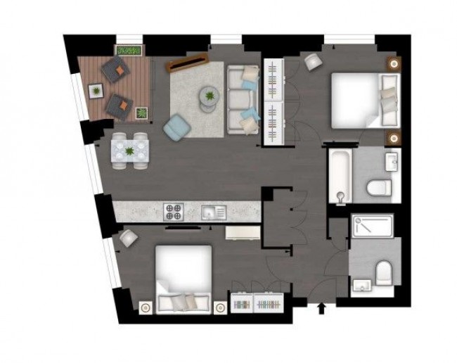 Floorplan for Thornes House,  Charles Clowes Walk, London