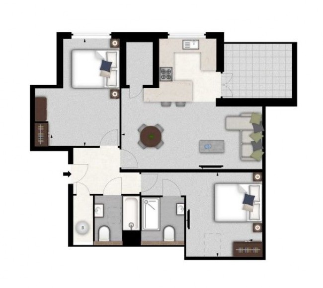 Floorplan for Oxford Penthouse, Palace Wharf, Rainville Road, London