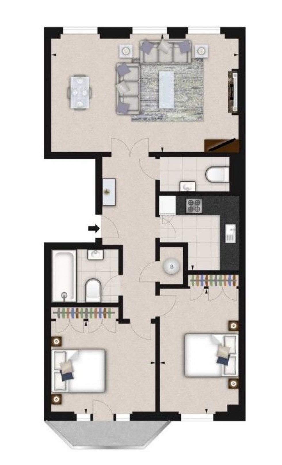 Floorplan for Flat , Somerset House, - Lexham Gardens, London