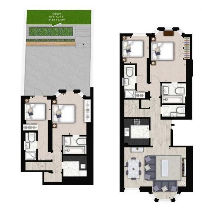 Floorplan for Somerset House, - Lexham Gardens, London