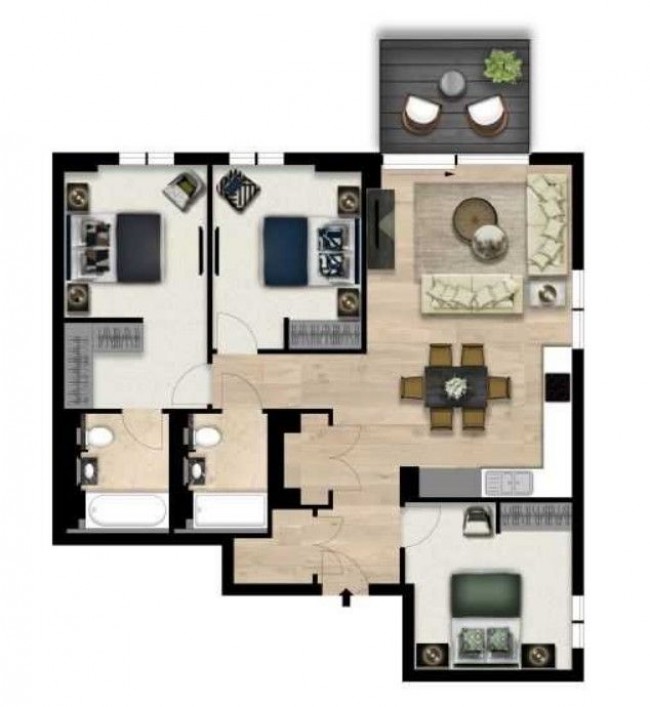 Floorplan for Garrett Mansions, West End Gate