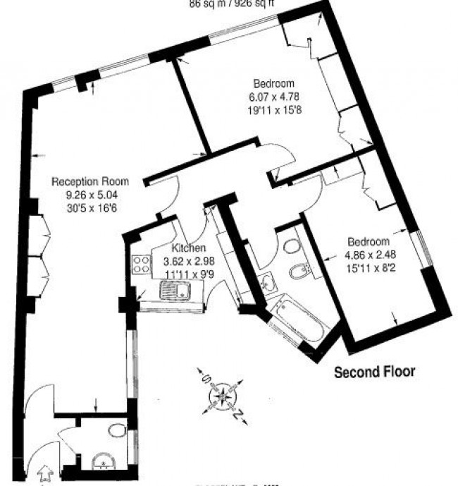 Floorplan for Strathmore Court,  Park Road, London