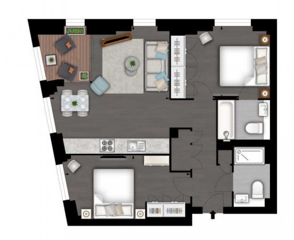 Floorplan for Thornes House,  Charles Clowes Walk, London