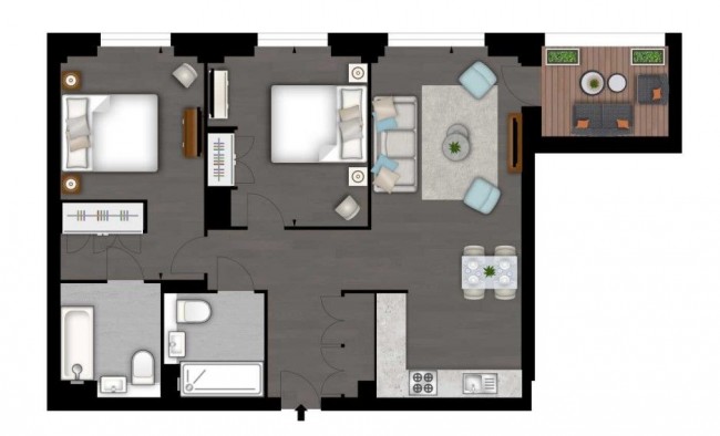 Floorplan for Thornes House,  Charles Clowes Walk, London