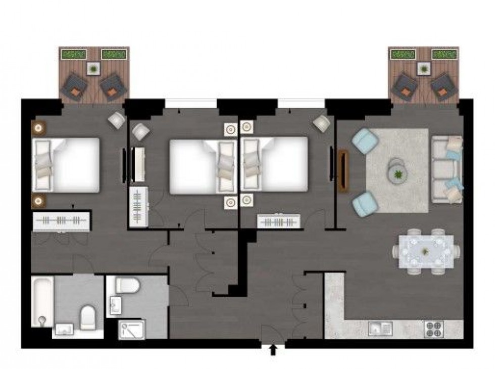 Floorplan for Thornes House,  Charles Clowes Walk, London