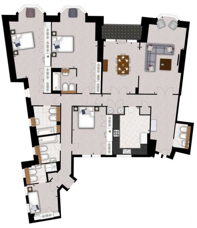 Floorplan for Strathmore Court,  Park Road, London